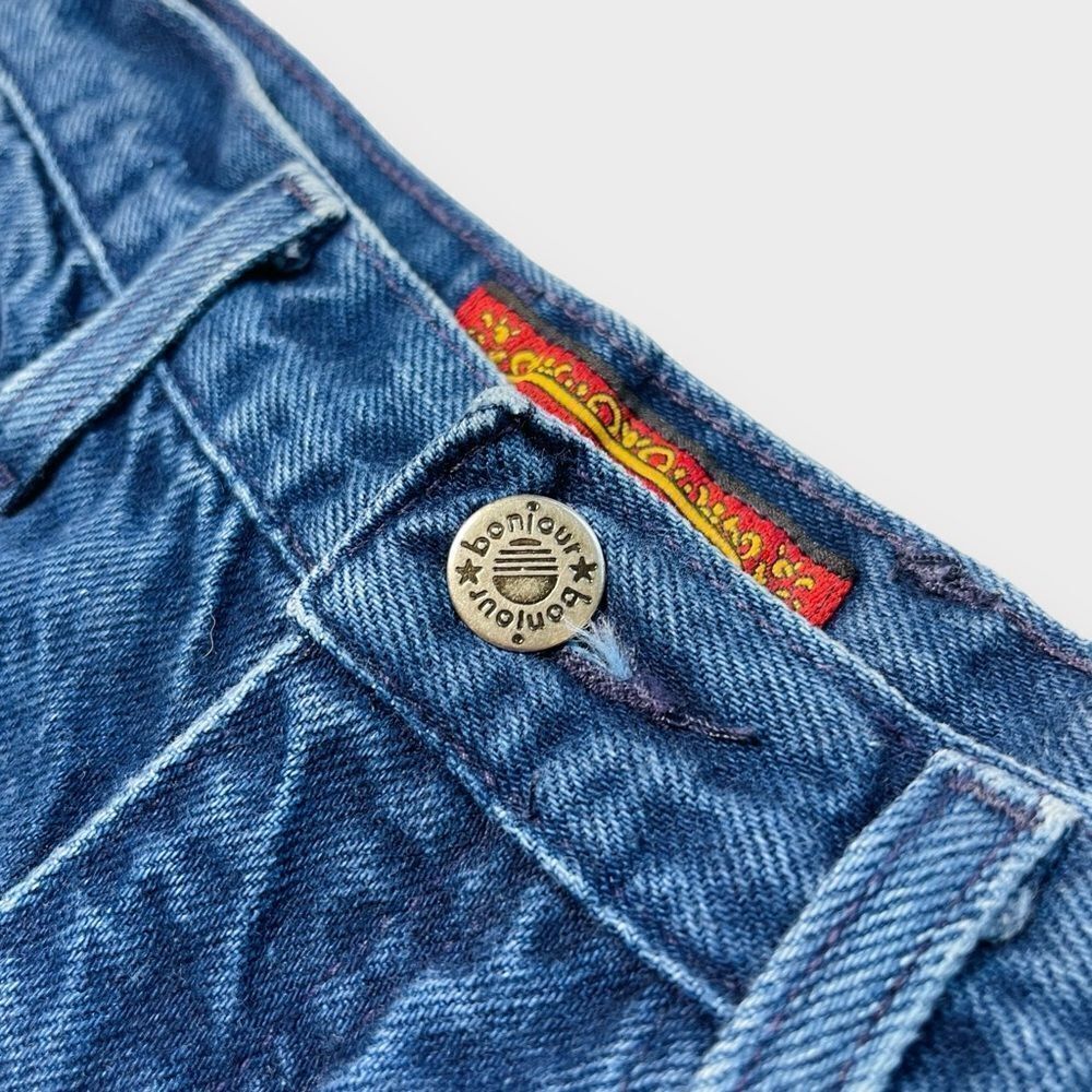 Vtg 80 Bonjour Slim High Waist Blue Jeans, Mom Full Hips Tapered Leg, Talon 26 - Picture 3 of 7